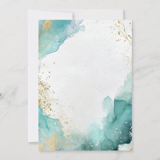 Invitation Modern Teal Gold Abstract On The Beach Wedding (Dos)