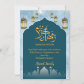 Invitation Modern Teal Mosque and Gold Lanterns Iftar Dinner (Dos)