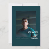 Invitation Modern Teal Typography Graduation Announcement (Devant)
