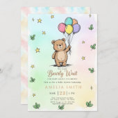 Invitation Modern Teddy bear Friendly baby shower (Devant / Derrière)