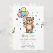 Invitation Modern Teddy bear Friendly baby shower (Devant / Derrière)