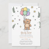 Invitation Modern Teddy bear Friendly baby shower (Devant)