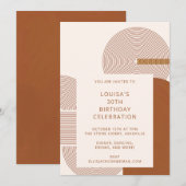 Invitation Modern Terracotta Geometric 30th Birthday Party (Devant / Derrière)