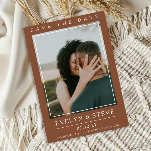 Invitation Modern Terracotta Photo Save the Date