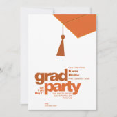 Invitation Modern Terracotta Typography Grad Party Photo (Devant)