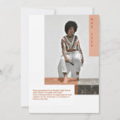 Invitation Modern Terracotta Typography Grad Party Photo (Dos)