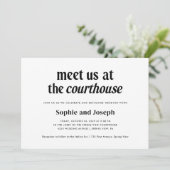 Invitation Modern Text | Courthouse Wedding Elopement (Debout devant)