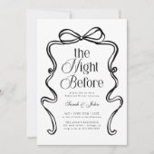 Invitation Modern The Night Before Bow BoRehearsal Dinner (Devant)