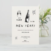 Invitation Modern Toast to the New Year 2026 Bold Typo (Debout devant)