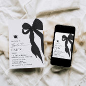 Invitation Modern Trendy Black Bow Graduation Party