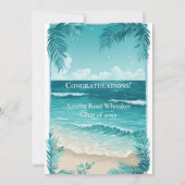Invitation Modern Tropical Beach Turquoise Graduation Party  (Dos)