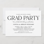 Invitation Modern Twin Graduates Photo Grad Party (Dos)
