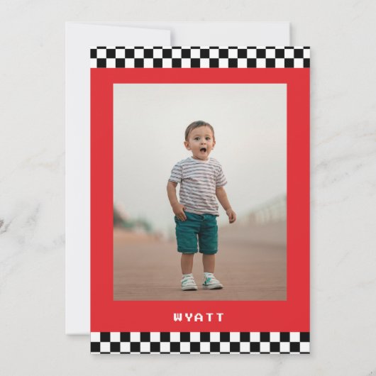 Invitation Modern Two Fast Racecar Boy 2e anniversaire (Dos)