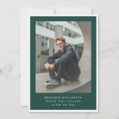 Invitation Modern Two Photo Green and White Graduation Party (Devant)