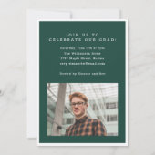 Invitation Modern Two Photo Green and White Graduation Party (Dos)