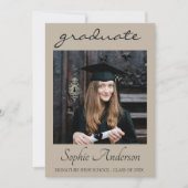 Invitation Modern Typography 3 Photo Collage Graduation Party (Devant)