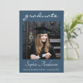 Invitation Modern Typography 3 Photo Collage Graduation Party (Debout devant)