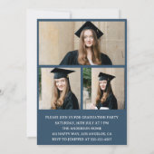 Invitation Modern Typography 3 Photo Collage Graduation Party (Dos)