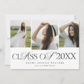 Invitation Modern Typography 3 Photos Class of Graduation (Devant)