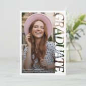 Invitation Modern Typography Graduate Photo Graduation Party (Debout devant)