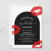 Invitation Modern Typography Kissing My Twenties Goodbye (Devant)