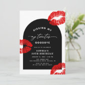 Invitation Modern Typography Kissing My Twenties Goodbye (Debout devant)