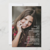 Invitation Modern Typography Photo Graduation (Devant)