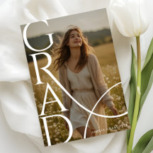 Modern Typography Photo Overlay Graduation Party