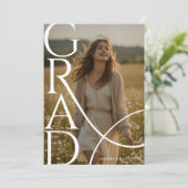 Invitation Modern Typography Photo Overlay Graduation Party (Debout devant)