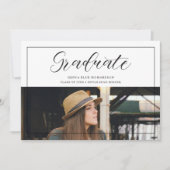 Invitation Modern Typography Script Photo Graduate Graduation (Devant)