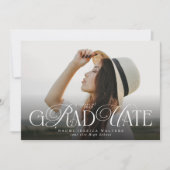 Invitation Modern Typography Senior Photo Elegant Graduation (Devant)