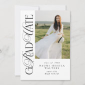 Invitation Modern Typography Serif Photo Elegant Graduation (Devant)