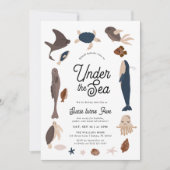 Invitation Modern Under the Sea 5th Birthday (Devant)