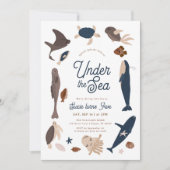 Invitation Modern Under the Sea 5th Birthday (Devant)