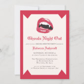 Invitation Modern Vampire Fang Halloween Gothic Bachelorette (Devant)