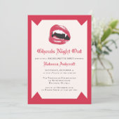 Invitation Modern Vampire Fang Halloween Gothic Bachelorette (Debout devant)