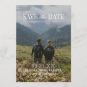 Invitation Modern Vertical Double-sided Photo Save The Date (Devant)