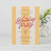 Invitation Modern Vintage Stripes Cute Retro Holiday Party (Debout devant)