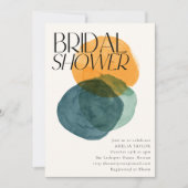 Invitation Modern Watercolor Abstract Circles Bridal Shower  (Devant)