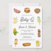 Invitation Modern Watercolor BabyQ Gender Neutral Baby Shower (Devant)