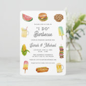 Invitation Modern Watercolor Barbecue BBQ Wedding Shower (Debout devant)