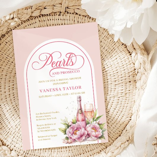 Invitation Modern Watercolor Blush and Gold Bridal Shower