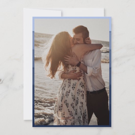 Invitation Modern Wave Stripes Beach Mariage photo Enregistre (Dos)