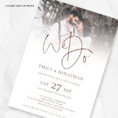 Invitation Modern We Do Brown Texte QR Code Photo Mariage