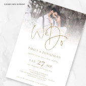 Invitation Modern We Do Gold Texte QR Code Photo Mariage