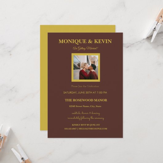 Invitation Modern Wedding Invite Instant Download Available (Devant/Arrière en situation)