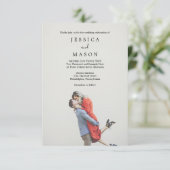 Invitation Modern Wedding Invite with Photo (Debout devant)