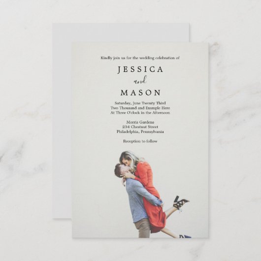 Invitation Modern Wedding Invite with Photo (Devant / Derrière)