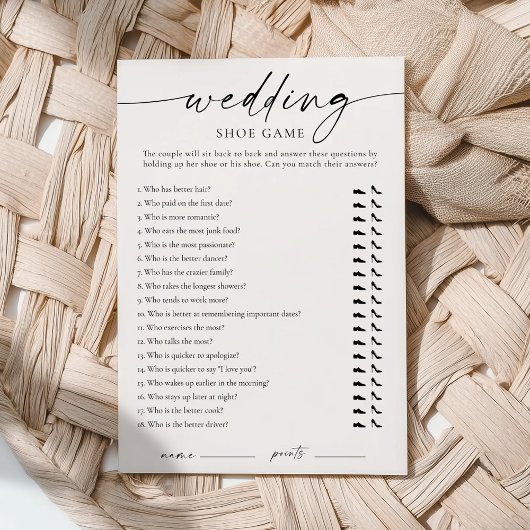 Invitation Modern Wedding Shoe Game