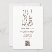 Invitation Modern Western Photo Boots Save the Date (Dos)